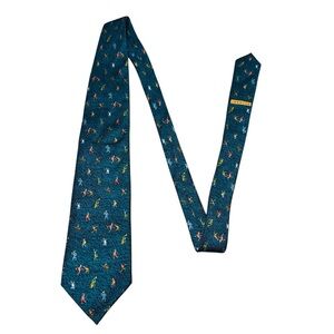 BVLGARI X Davide Pizzigoni Tie Made in Italy 100% Silk All Over Character Print